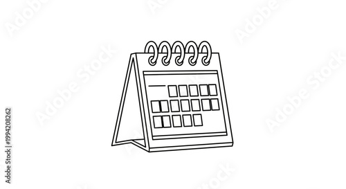 Hand Drawn Desktop Calendar Sketch Icon