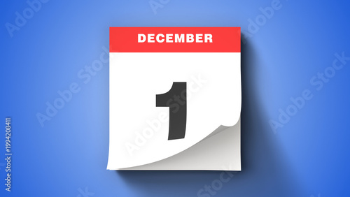 Daily calendar with December 1st date