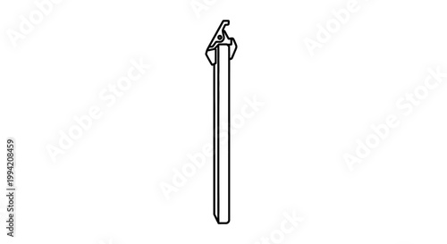 Minimalist Line Art Illustration of a Mechanical Lever Tool