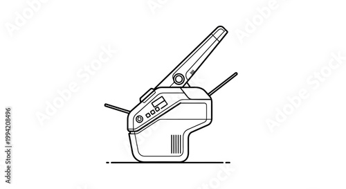 Minimalist Line Art Illustration of a Modern Handheld Electronic Device