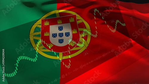 Cloth sim starting, Portugal flag rippling, crest bending, waveform traveling, showing signal flow