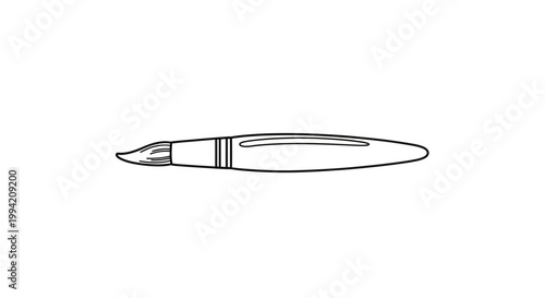 Simple Line Art Illustration of an Artist Paint Brush