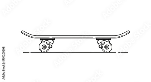 Simple Line Art Skateboard Icon