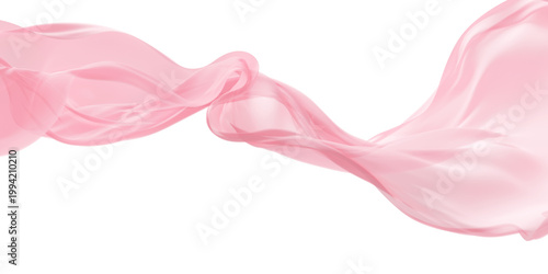 Tableau sur toile Pink sheer fabric flowing in the wind isolated on transparent background transpa
