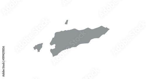 A grayscale map depicts the island of Newfoundland Canada showcasing its irregular coastline and geographical form high quality