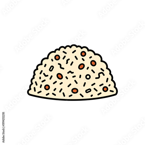 Fried rice vector illustration isolated on white background