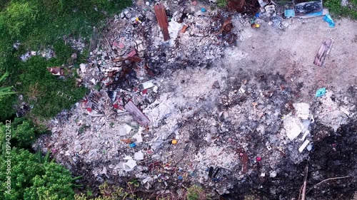 A massive landfill site filled with waste