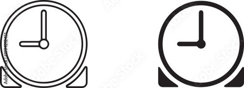 alarm clock icon, watch icon, , simple Stop watch minimalist design, Timer sign and symbol black and white, vector illustration