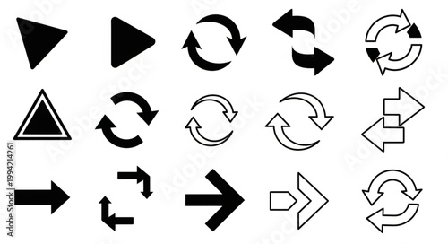Collection of Various Arrow Icons and Symbols.