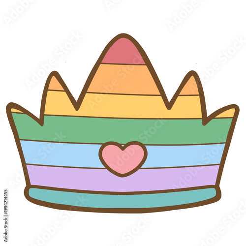Cute Pride Month Rainbow Crown clipart png