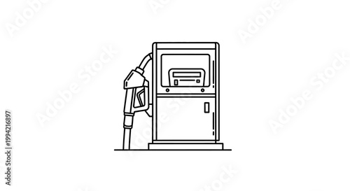Gas Station Pump Line Art Icon