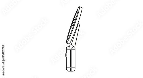 Minimalist Line Art Illustration of a Flip Phone