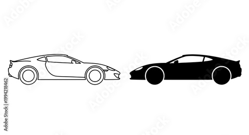 Cars sports silhouette with sleek design and modern styling featuring car, luxury, vehicle with transportation and automotive elements for black,
