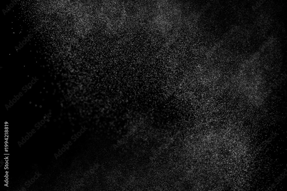 Fototapeta premium Water spray mist particle abstract black background texture