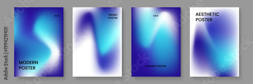 Fotografi Clean and elegant vertical templates featuring airy cyan blends and misty textur