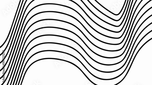 A minimalist black and white illustration of wavy lines on a plain background