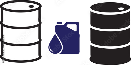 Vector illustration of an electric car and gas pump with fuel and battery charging concept icons.