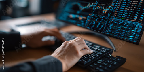 Fintech innovators conduct compliance audit using blockchain technology in a modern workspace Generative AI