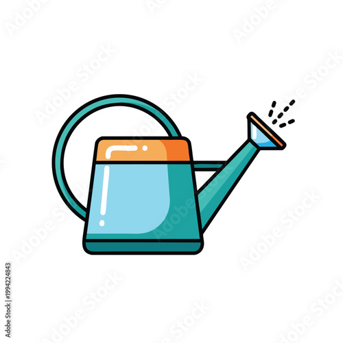 Cartoon Watering Can Icon for Gardening and Plant Care.