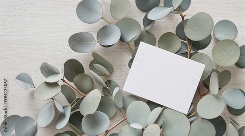 Blank Card with Eucalyptus Foliage