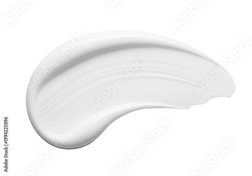 White cosmetic cream smear isolated on transparent background