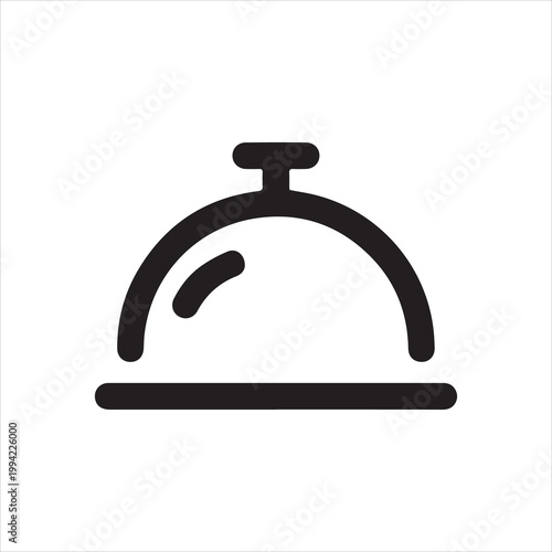 Hotel bell icon. Simple outline style. Reception, concierge, service, lobby, desk, costumer support concept. Thin line symbol. Vector illustration isolated on white background.