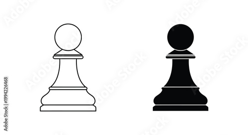 A minimalist depiction showcases two chess pawns one white and one black side by side high quality professional