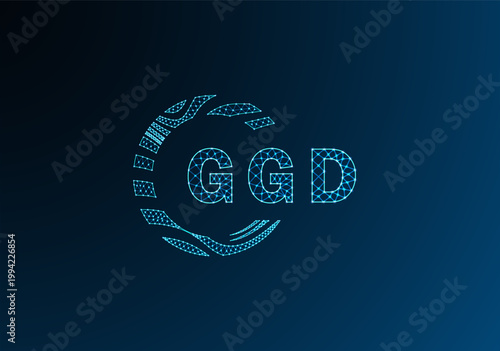 Bild auf Leinwand GGD low poly letter logo vector design