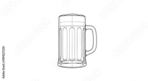 Line Art Illustration of a Classic Beer Mug