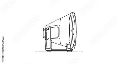 Line Art Illustration of a Stage Spotlight