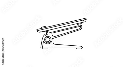 Minimalist Line Art Illustration of a Guitar Expression Pedal