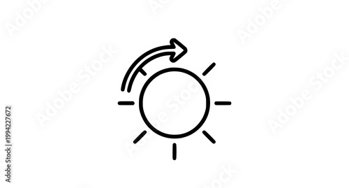 Circular arrow icon refresh repeat or rotation symbol in black and white