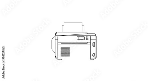 Minimalist Line Art Printer Icon