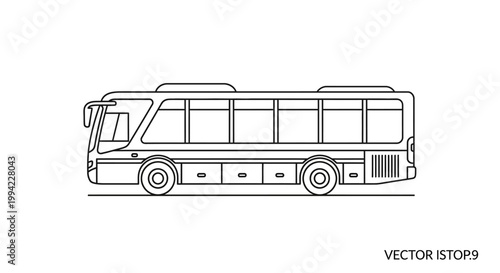 Outline vector illustration of a modern passenger bus