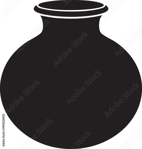 Ancient ceramic vessel with narrow neck and flaring rim