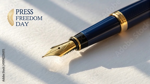 Luxury writing tool symbolizing journalism freedom and creative expression rights.
