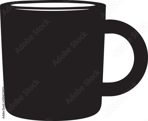 Simple black mug with a single handle
