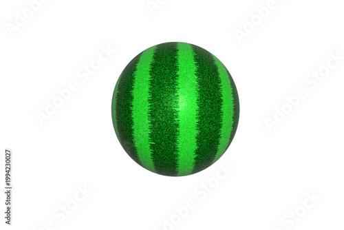 Creative Summer Concept Watermelon Patterned 3D Ball Isolated on White