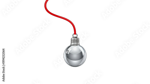Silver Christmas tree ornament hanging.