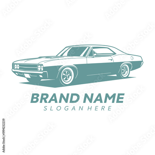A vintage car illustration showcases a classic vehicle on a white background with text