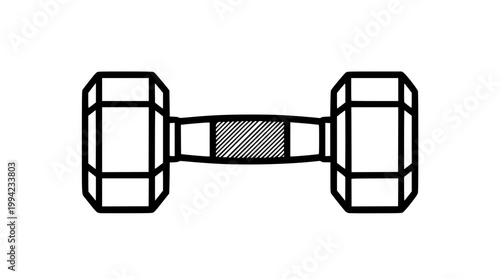 Simple vector illustration of a classic dumbbell graphic design