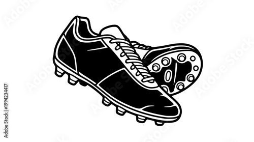Professional soccer cleats shown as a clean vector graphic illustration