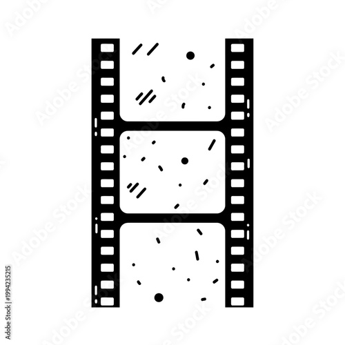 Vintage movie film strip vector illustration with dust and grain