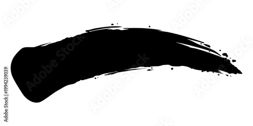筆で描かれた黒い曲線の素材