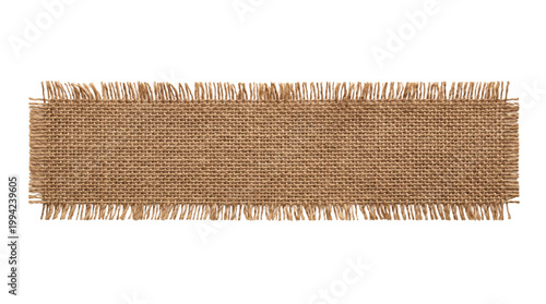 Tableau sur toile Blank burlap fabric banner top view isolated