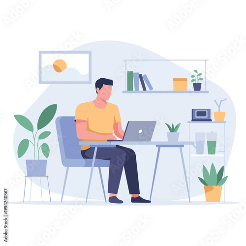 businessman working on laptop