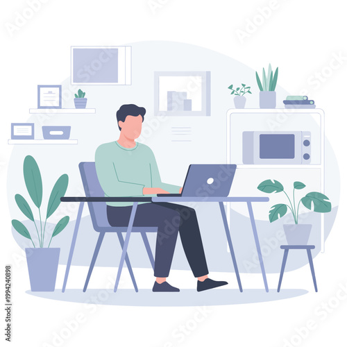 businessman working on laptop