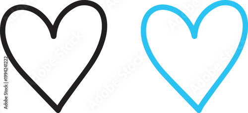 Hand-drawn hearts icons with valentine illustration handcrafted minimalist