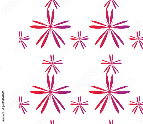 set of colorful abstract flowers