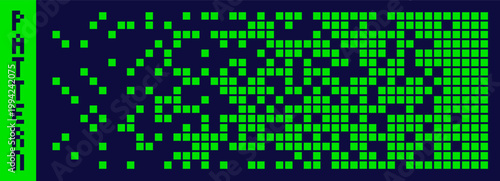 Pixel art green rectangular disappear pattern.